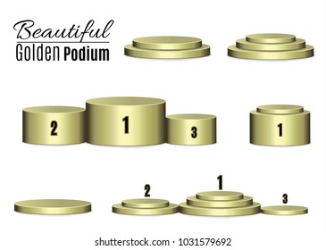 
Beautiful podium on white background. Scene for the award ceremony.