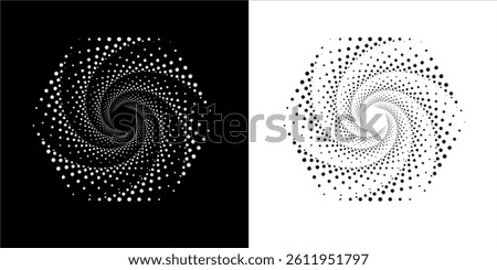 Beautiful Polka dot Polygon design icon vector file with Black and white background
