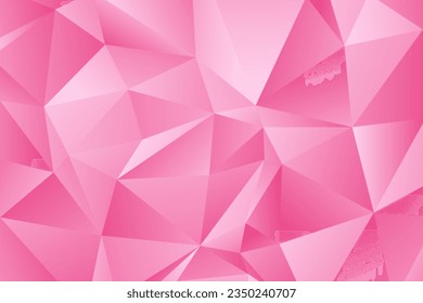 Beautiful polygonal background of pink triangles with 3d effect