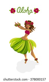 Beautiful polynesian girl - hula dancer
