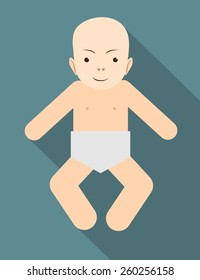 Beautiful portrait of adorable baby Stock vector illustration