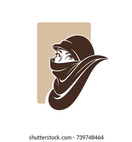 beautiful portrait of arabic  woman, vector illustration for your logo