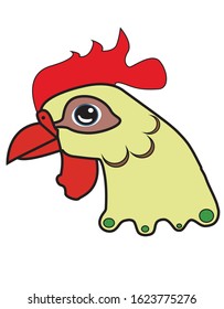 
beautiful portrait of a rooster with a red comb