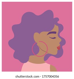 beautiful portrait of woman, attractive female vector illustration design