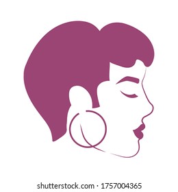 beautiful portrait of woman, attractive female vector illustration design