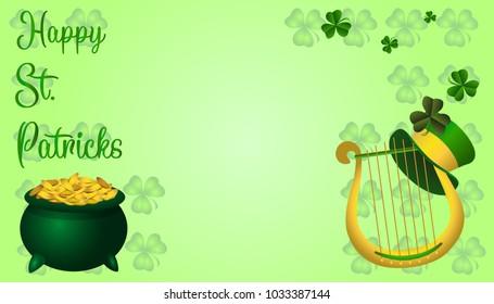 Beautiful postcard to the day of St. Patrick. Vector illustration.