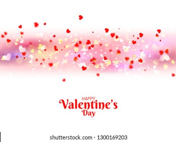 Beautiful poster or banner design decorated with tiny heart shapes for Valentine's Day celebration.