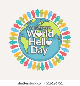 A beautiful poster or banner of world hello day.
