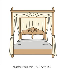 Um belo poster cama ilustração vetor design