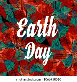 Beautiful poster EARTH DAY on the bright background