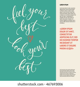Beautiful poster with hand-lettering for a beauty salon, a plastic surgeon's office, cosmetology center
