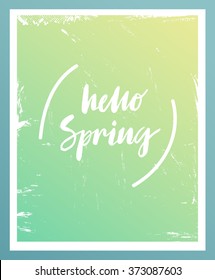 Beautiful poster Hello Spring. Vector illustration.