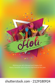 Beautiful poster for Indian festival Happy Holi with colorful background. vector illustration design