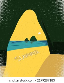 Beautiful poster on the theme of the summer weekend. Ready-made beautiful fully editable template for travel business