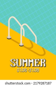 Beautiful poster on the theme of the summer weekend. Ready-made beautiful fully editable template for travel business