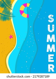 Beautiful poster on the theme of the summer weekend. Ready-made beautiful fully editable template for travel business