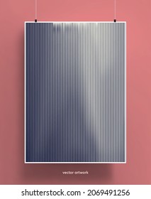 Beautiful poster template with abstract geometric shapes background. Trendy colorful and geometric shapes design. Pastel colors with lines and stripes. Vector illustration.