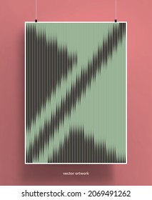 Beautiful poster template with abstract geometric shapes background. Trendy colorful and geometric shapes design. Pastel colors with lines and stripes. Vector illustration.