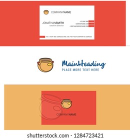 Beautiful Pot  Logo and business card. vertical Design Vector