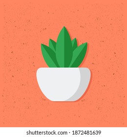 Beautiful potted indoor plant vector illustration icon template. 