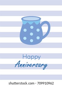 Beautiful Pottery Happy Anniversary Greeting Card Stock Vector (Royalty ...