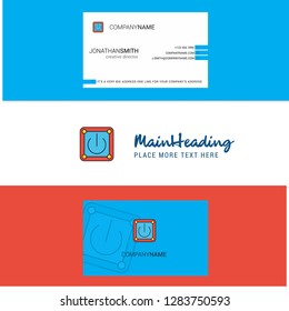 Beautiful Power button Logo and business card. vertical Design Vector