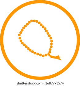 Beautiful Prayer Bead Glyph Vector Icon