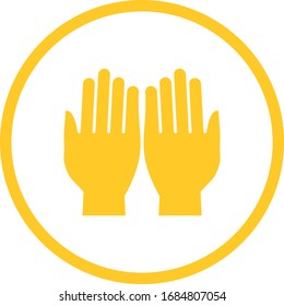 Beautiful Praying Hand Glyph Vector Icon