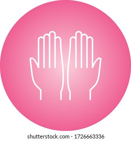Hermoso icono del vector de línea de mano de oración