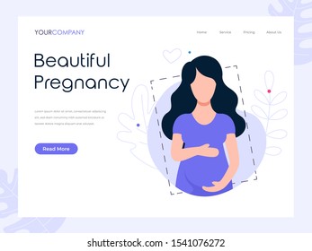 Beautiful Pregnancy flat vector illustration concept, can be used for landing page, ui, web, app intro card, editorial, flyer, and banner.