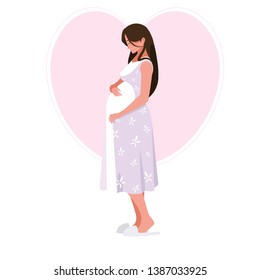 beautiful pregnancy woman in heart character