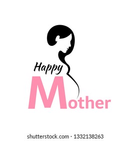 Beautiful pregnant silhouette. Great as a logo. Happy mother. Woman vector illustration.