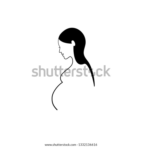 Beautiful Pregnant Silhouette Great Logo Smiling Stock Vector (Royalty ...