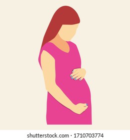 beautiful pregnant woman icon concept