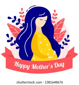 Beautiful pregnant woman on mother's day