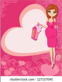  Beautiful pregnant woman on shopping for her new baby