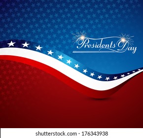 Beautiful President Day in United States of America with stylish wave bright colorful background holiday vector