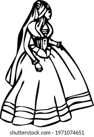 beautiful princes drawing vector design
