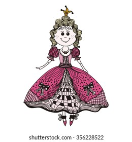 Beautiful princess cute cartoon vector illustration