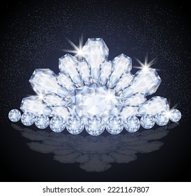 Beautiful Princess Diamond crown, vector illustration