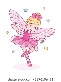 beautiful princess fairy ballerina illustration