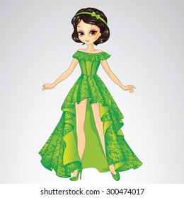 Beautiful princess in green dress