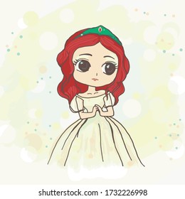 beautiful princess. red hare princess. Cute little princess girl