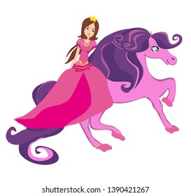 Beautiful Princess riding a fairy-tale horse
