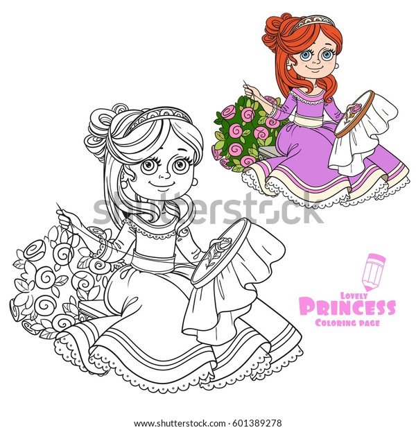 beautiful princess sitting on bench near stock vector