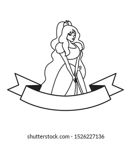 beautiful princess of tales character vector illustration design