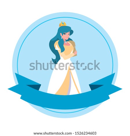 beautiful princess of tales character vector illustration design