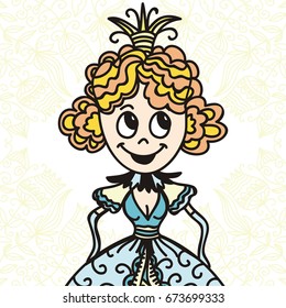Beautiful princess. Vector illustration.