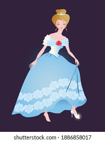 Beautiful Princess Vector Isolated Illustration