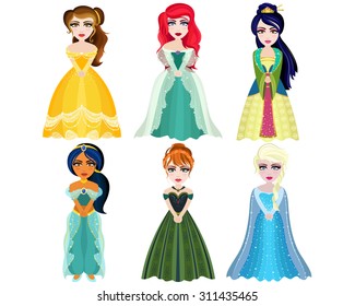 Beautiful Princesses Vector Set